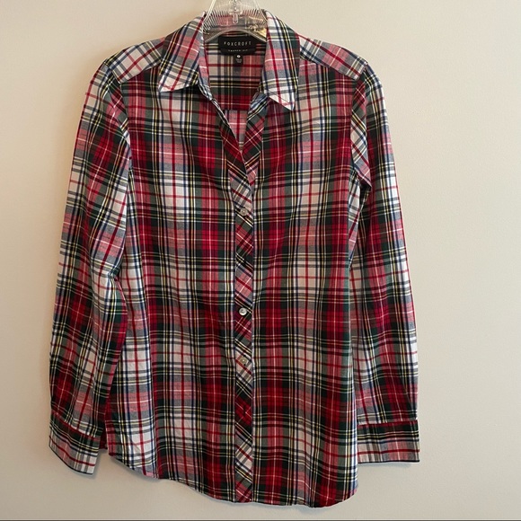 Foxcroft Plaid Long Sleeve Shirt - Picture 5 of 10